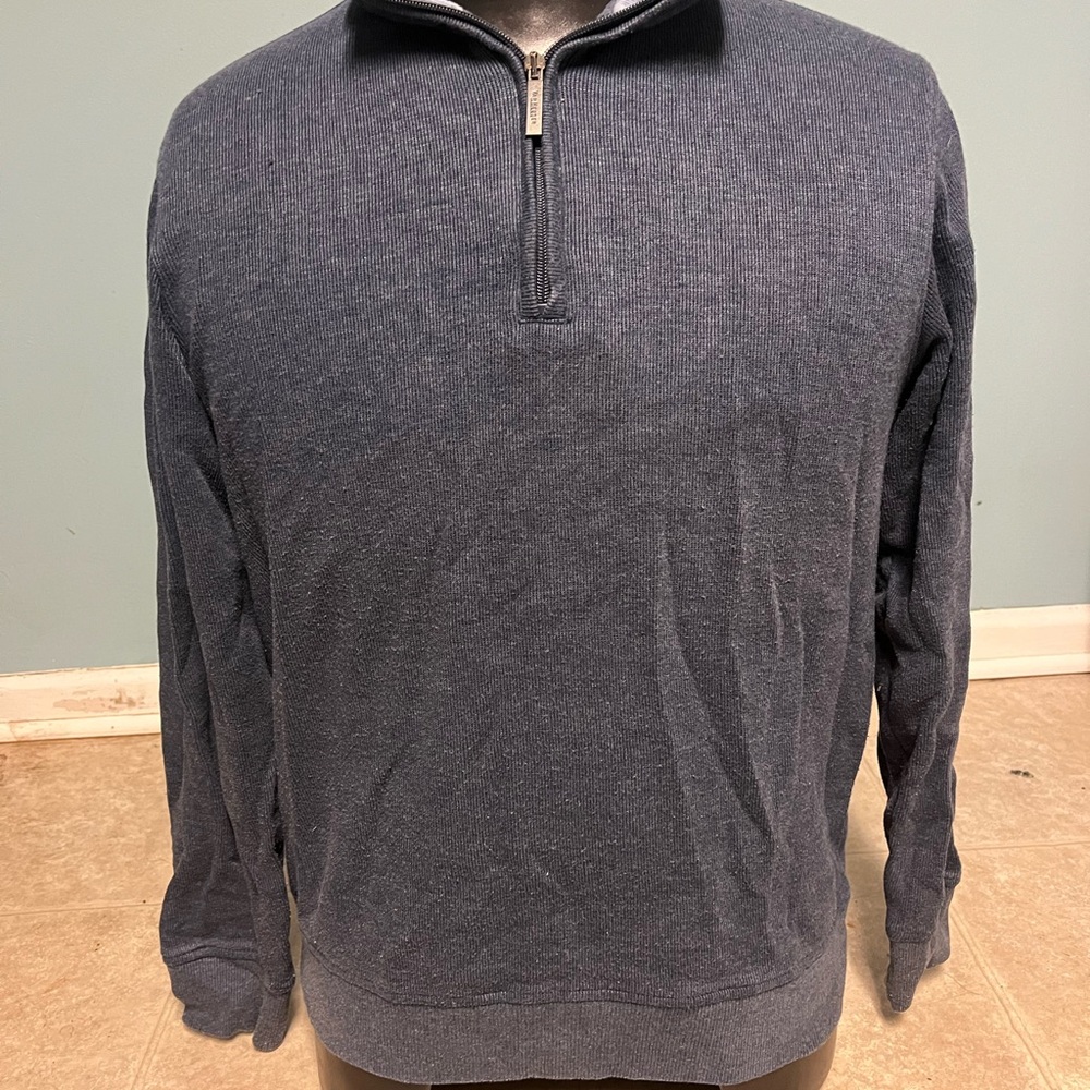 Men's Navy Blue Half-Zip Sweater